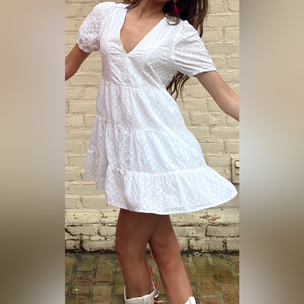 Zara eyelet mini dress